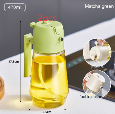 470ML Olive Oil Sprayer Dispenser For Cooking BBQ 2 In 1 Glass Oil Vinegar Soy Sauce Spray Kitchen Oil Bottle For Air Fryer Quick Loop