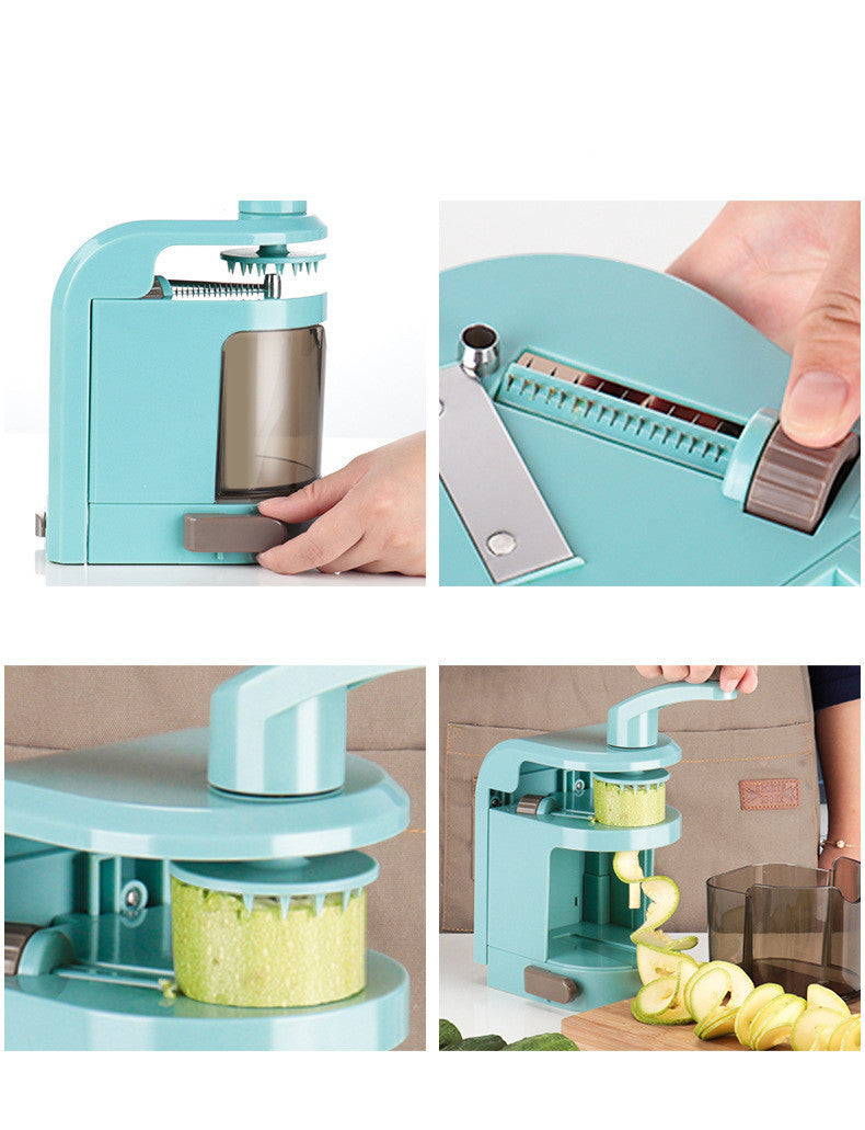 Spiral Grater, Vertical Hand-Operated Filament Vegetable Cutter, Salad Artifact, Vegetable Cutter Quick Loop