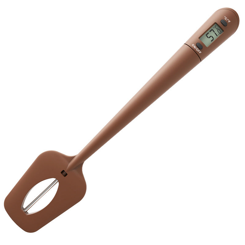 Digital Cooking Thermometer Double Use Silicone Scraper Spatula Safety Cooking Food BBQ Meat Thermometer Baking Tool Quick Loop