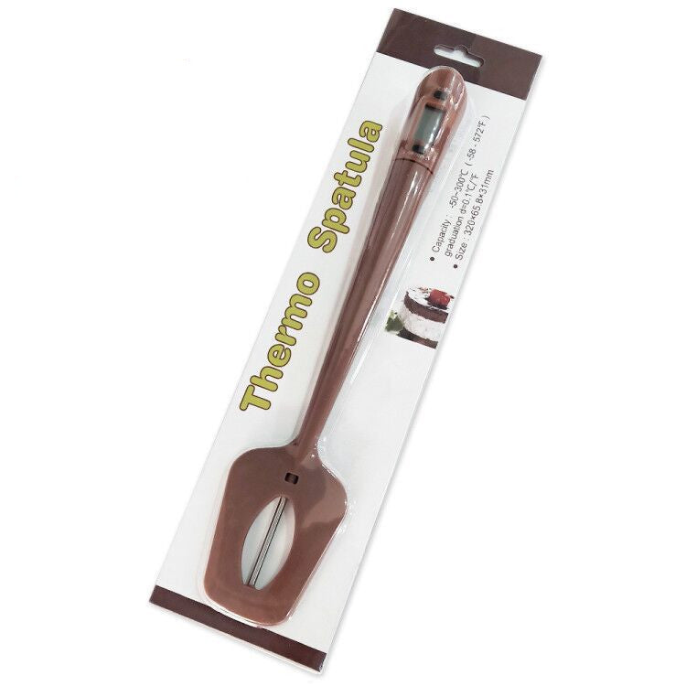 Digital Cooking Thermometer Double Use Silicone Scraper Spatula Safety Cooking Food BBQ Meat Thermometer Baking Tool Quick Loop