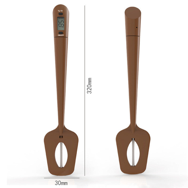 Digital Cooking Thermometer Double Use Silicone Scraper Spatula Safety Cooking Food BBQ Meat Thermometer Baking Tool Quick Loop