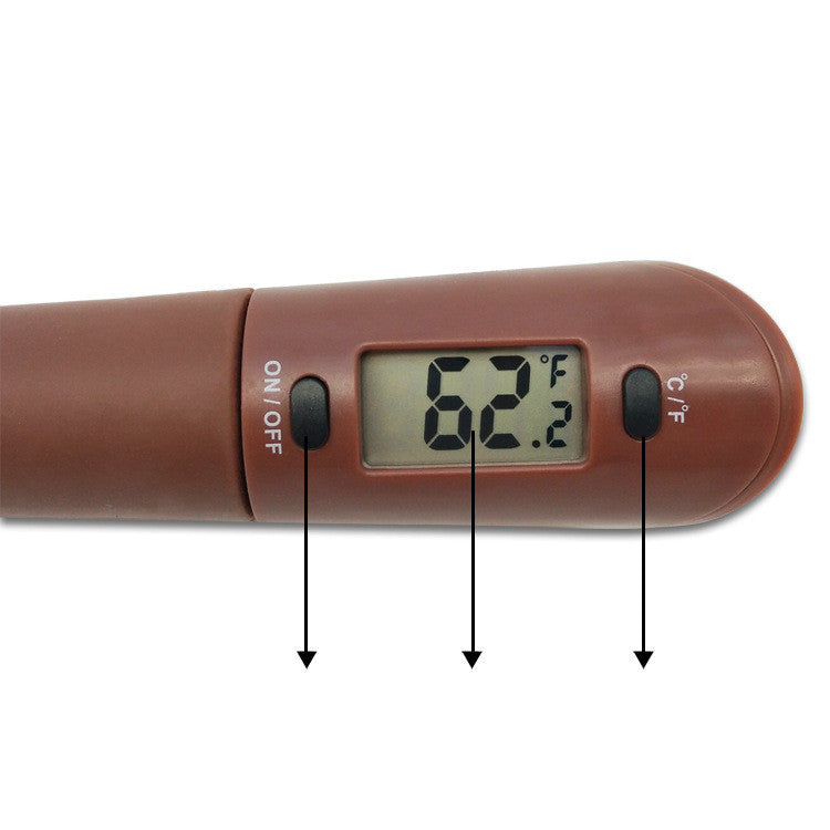 Digital Cooking Thermometer Double Use Silicone Scraper Spatula Safety Cooking Food BBQ Meat Thermometer Baking Tool Quick Loop