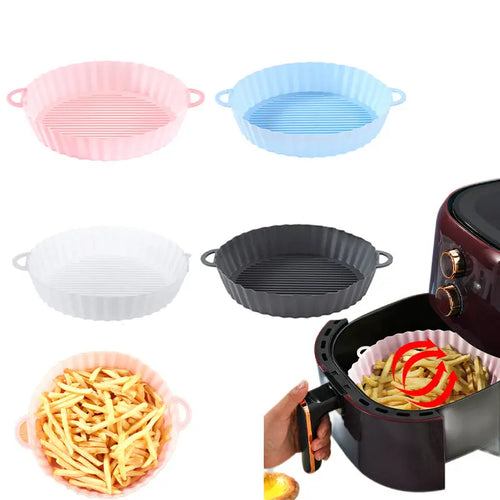 Air Fryer Tray Silicone Kitchen Supplies AirFryer Silicone Pot Grill Pan Accessories Disposable Paper Liner Quick Loop