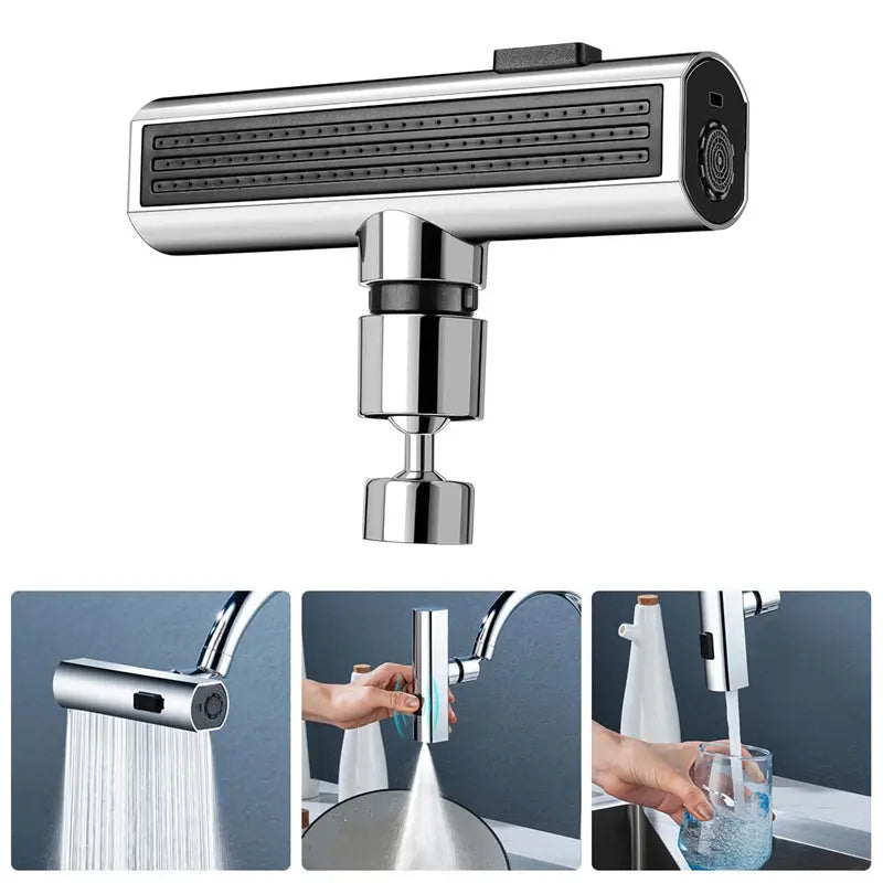 Kitchen Faucet Waterfall Outlet Splash Proof Universal Rotating Bubbler Multifunctional Water Nozzle Extension Kitchen Gadgets Quick Loop