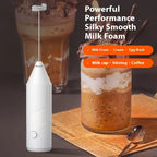 Mini Handheld Coffee Baking At Home Milk Frother Electric Stirring Rod Quick Loop