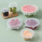 6Pcs Food Silicone Cover Fresh-keeping Dish Stretchy Lid Cap Reusable Wrap Organization Storage Tool Kitchen Accessories 6PCS Silicone Stretch Lids Quick Loop