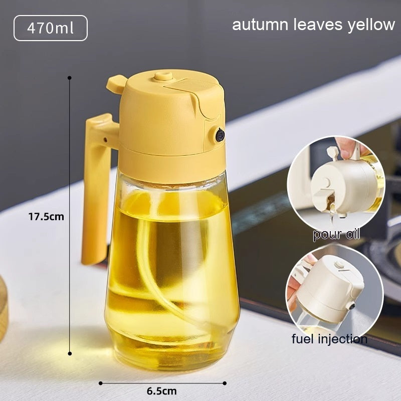 470ML Olive Oil Sprayer Dispenser For Cooking BBQ 2 In 1 Glass Oil Vinegar Soy Sauce Spray Kitchen Oil Bottle For Air Fryer Quick Loop