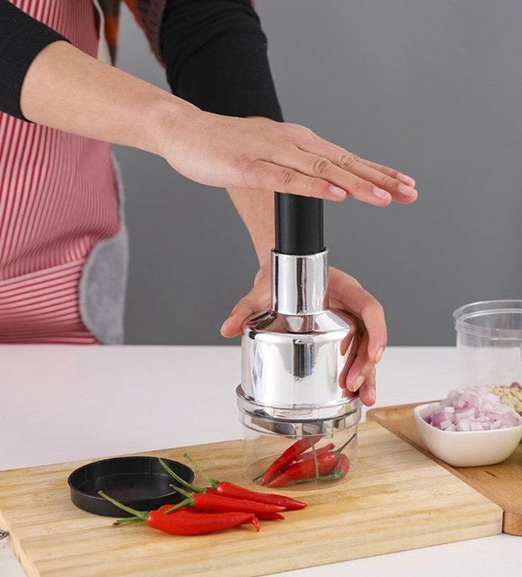 Clap Knife Multi-function Garlic Cutter Vegetable Cutter Manual Clap Knife Kitchen Supplies Household Stainless Steel Smashing Garlic Artifact Quick Loop