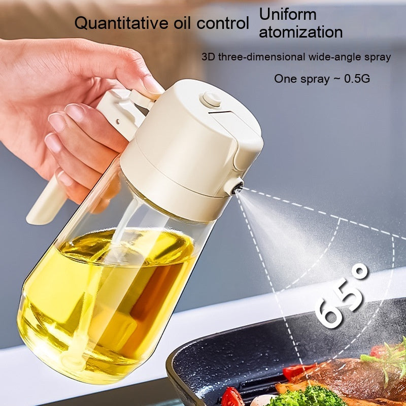 470ML Olive Oil Sprayer Dispenser For Cooking BBQ 2 In 1 Glass Oil Vinegar Soy Sauce Spray Kitchen Oil Bottle For Air Fryer Quick Loop
