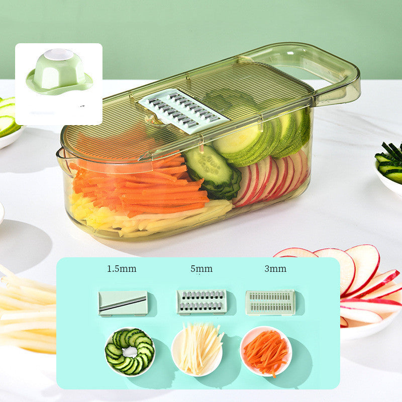 Multifunction Transparent Vegetable Cutter Steel Blade Potato Slicer Fruit Shred Dicing Blades Carrot Cheese Grater Chopper Kitchen Gadgets Quick Loop