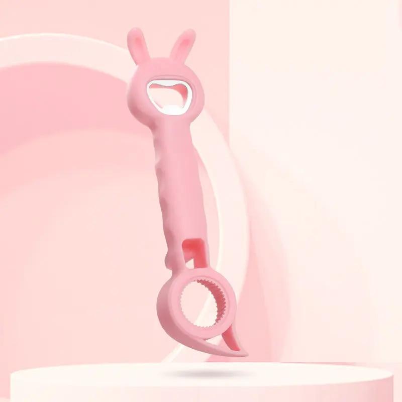 Pink pet leash with a clip on a pink background