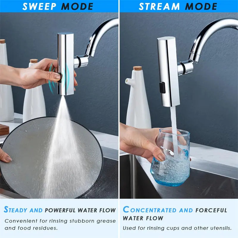Kitchen Faucet Waterfall Outlet Splash Proof Universal Rotating Bubbler Multifunctional Water Nozzle Extension Kitchen Gadgets Quick Loop