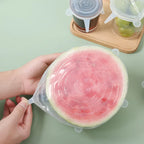 6Pcs Food Silicone Cover Fresh-keeping Dish Stretchy Lid Cap Reusable Wrap Organization Storage Tool Kitchen Accessories 6PCS Silicone Stretch Lids Quick Loop