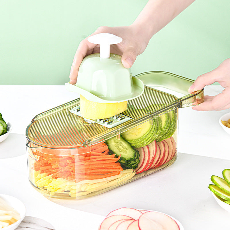 Multifunction Transparent Vegetable Cutter Steel Blade Potato Slicer Fruit Shred Dicing Blades Carrot Cheese Grater Chopper Kitchen Gadgets Quick Loop