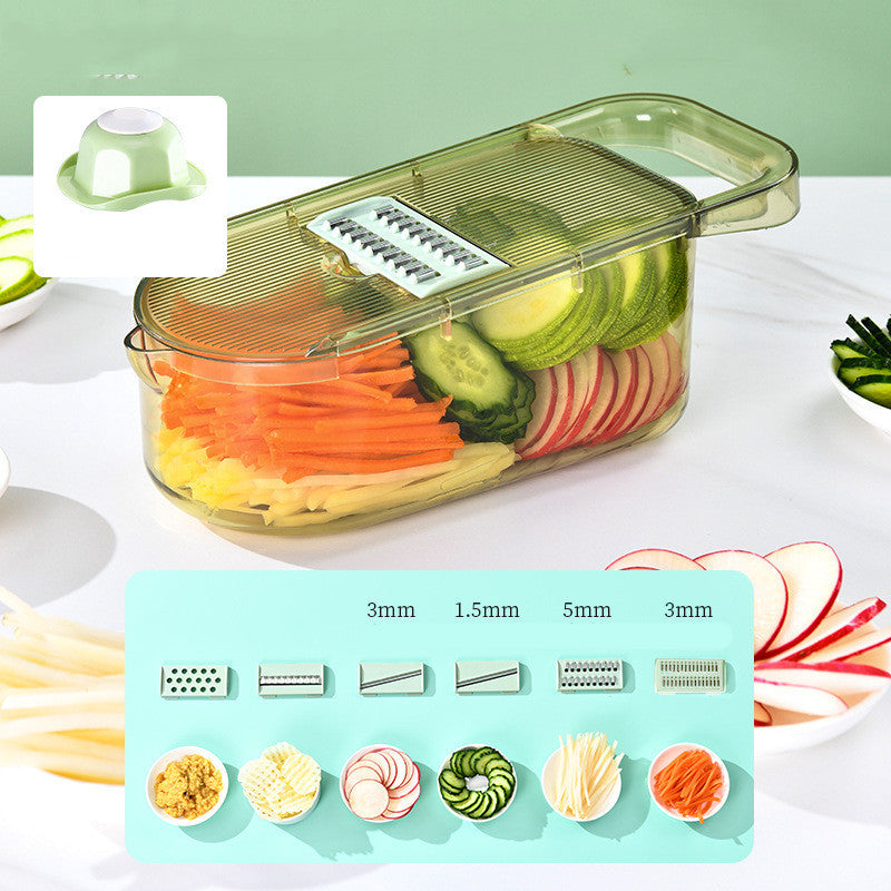 Multifunction Transparent Vegetable Cutter Steel Blade Potato Slicer Fruit Shred Dicing Blades Carrot Cheese Grater Chopper Kitchen Gadgets Quick Loop
