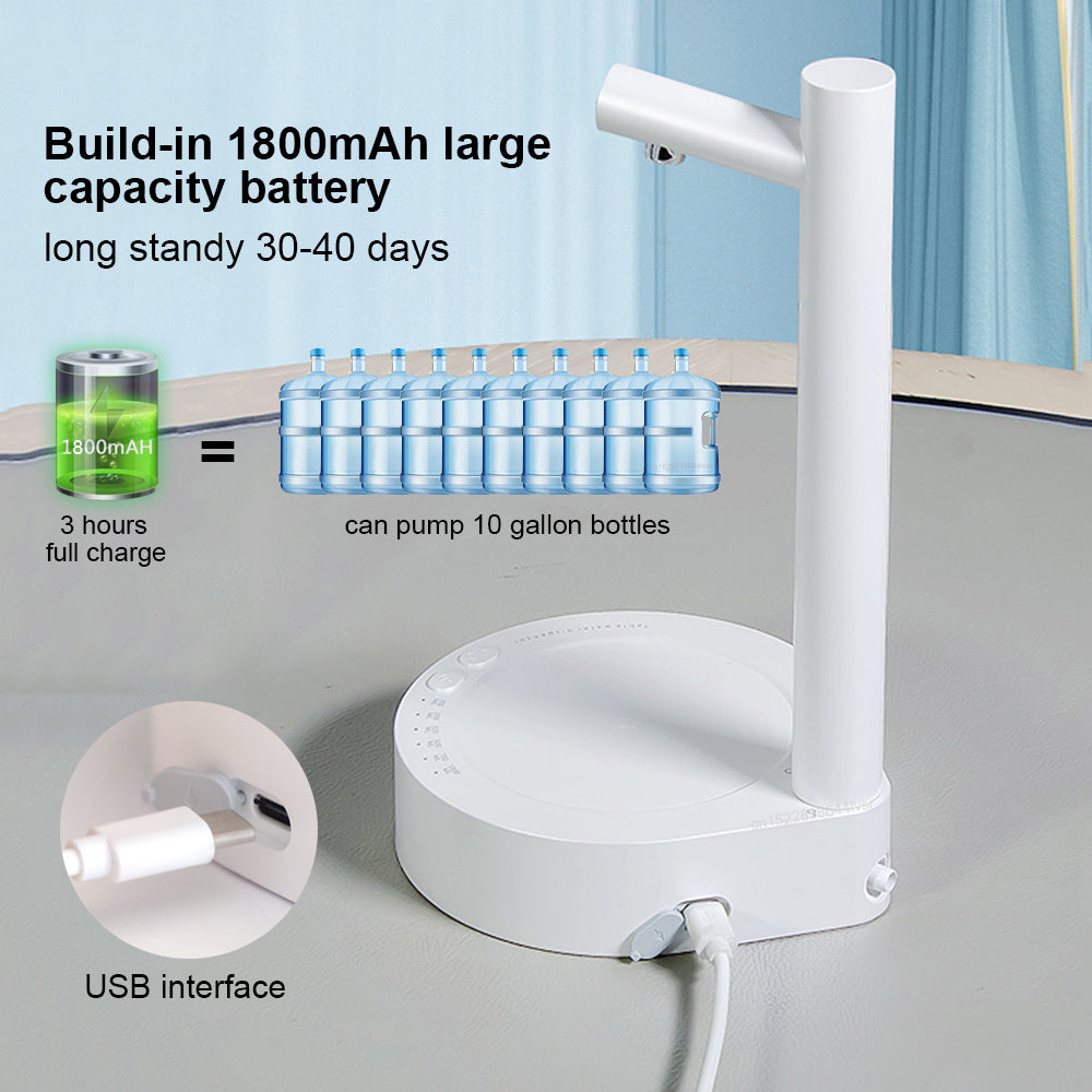 Desk Dispenser Electric Water Gallon Automatic Water Bottle Dispenser Rechargeable Water Dispenser Quick Loop