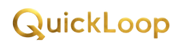 Gold 'QuickLoop' logo on a white background