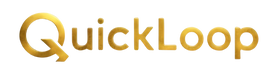 Gold 'QuickLoop' logo on a white background